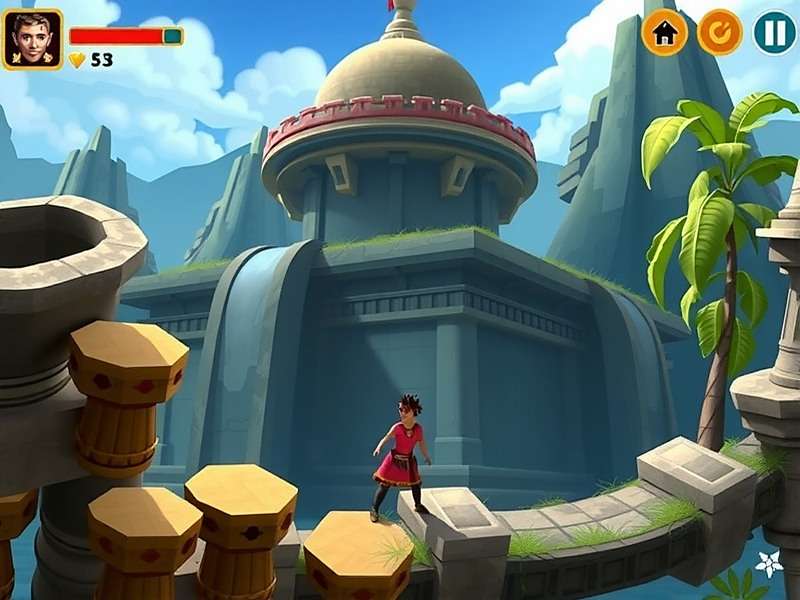 Temple Odyssey Gameplay Screenshot showing temple exploration